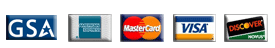 We proudly accept the GSA government credit card, Mastercard, Visa, American Express and Discover